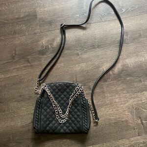 Black Quilted Chain Mini Shoulder Crossbody Bag